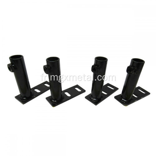 Black Metal Floor Anchor Support Post Brackets